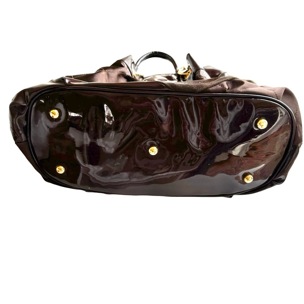 Bebe Tote, Brown Patchwork With Gold Hardware, Vi… - image 4